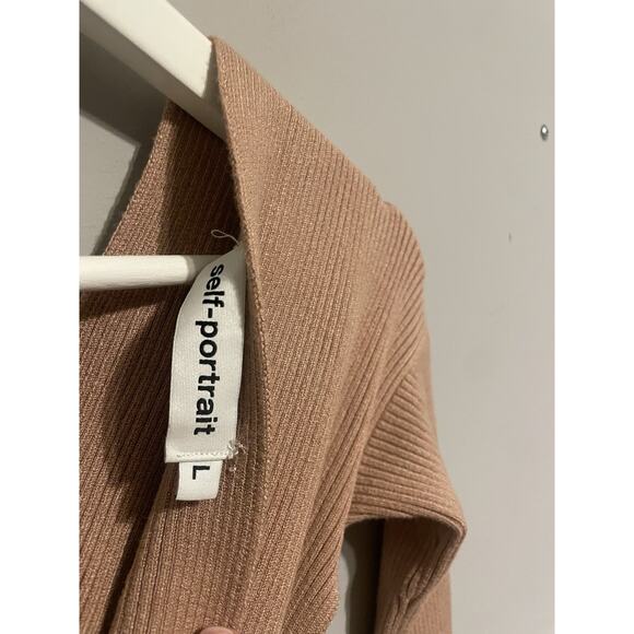 self portrait Beige/ Tan knit dress Size Large . - Picture 6 of 8